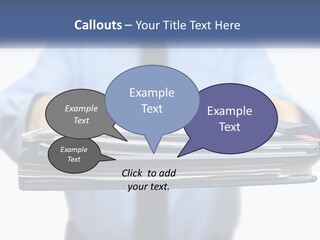 A Man Holding A Stack Of Files In His Hands PowerPoint Template