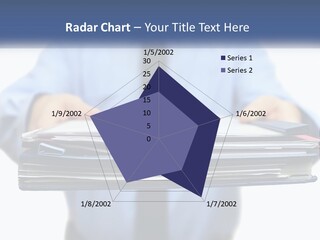 A Man Holding A Stack Of Files In His Hands PowerPoint Template
