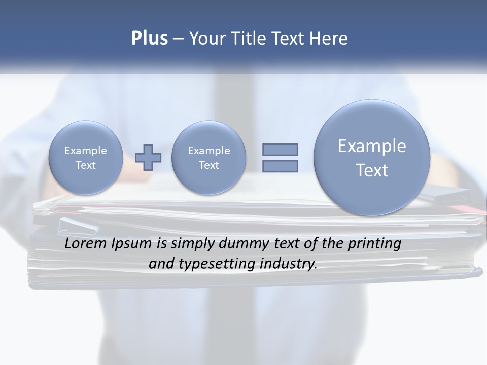 A Man Holding A Stack Of Files In His Hands PowerPoint Template