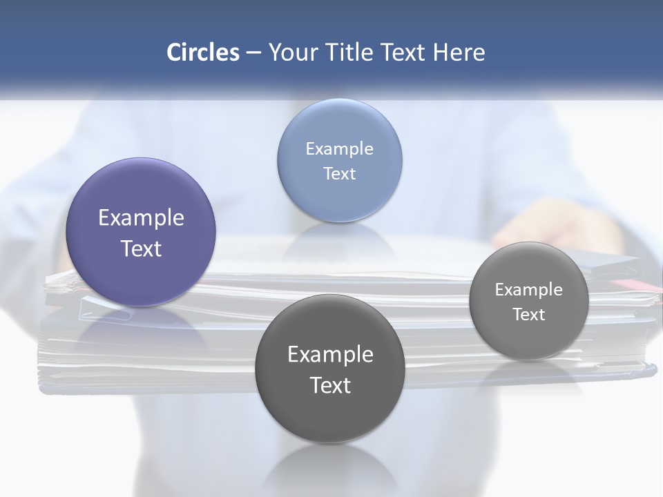 A Man Holding A Stack Of Files In His Hands PowerPoint Template