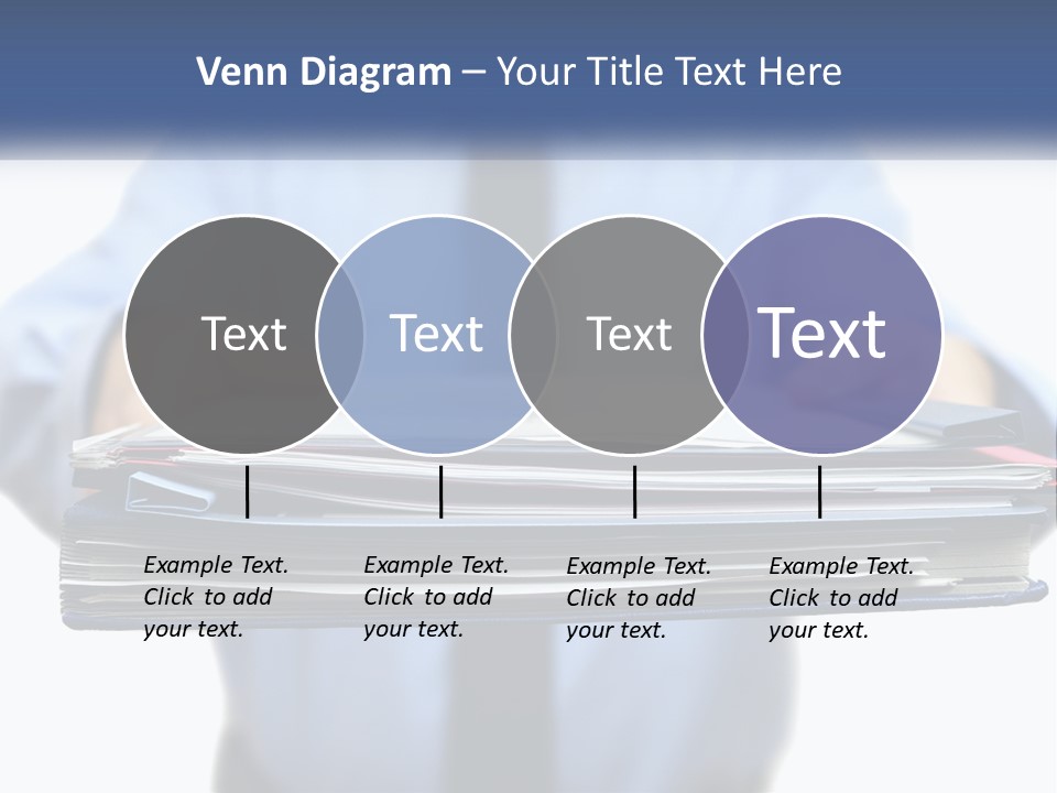 A Man Holding A Stack Of Files In His Hands PowerPoint Template