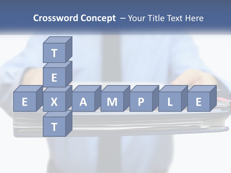 A Man Holding A Stack Of Files In His Hands PowerPoint Template