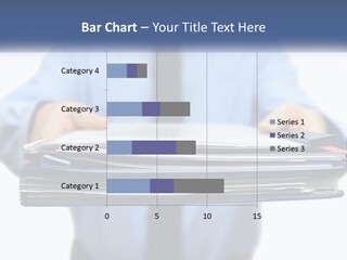A Man Holding A Stack Of Files In His Hands PowerPoint Template