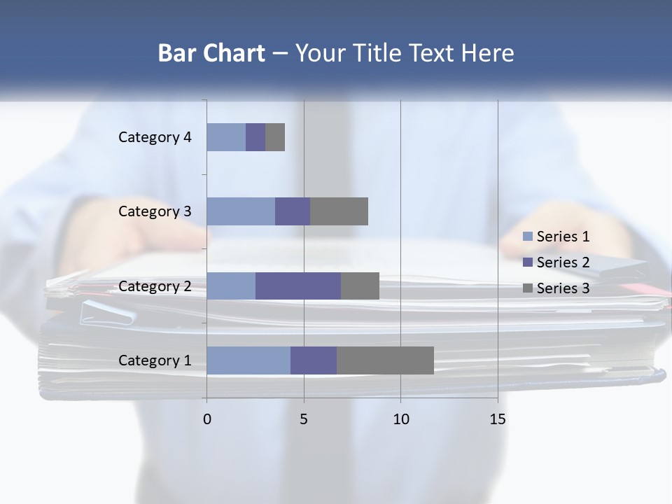 A Man Holding A Stack Of Files In His Hands PowerPoint Template