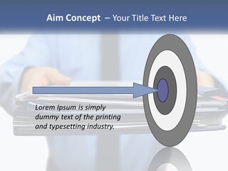 A Man Holding A Stack Of Files In His Hands PowerPoint Template