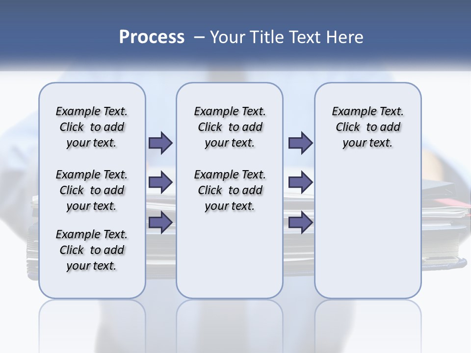 A Man Holding A Stack Of Files In His Hands PowerPoint Template