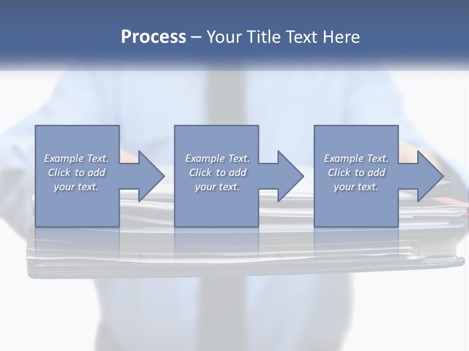 A Man Holding A Stack Of Files In His Hands PowerPoint Template