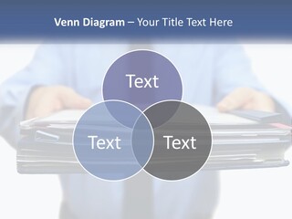 A Man Holding A Stack Of Files In His Hands PowerPoint Template