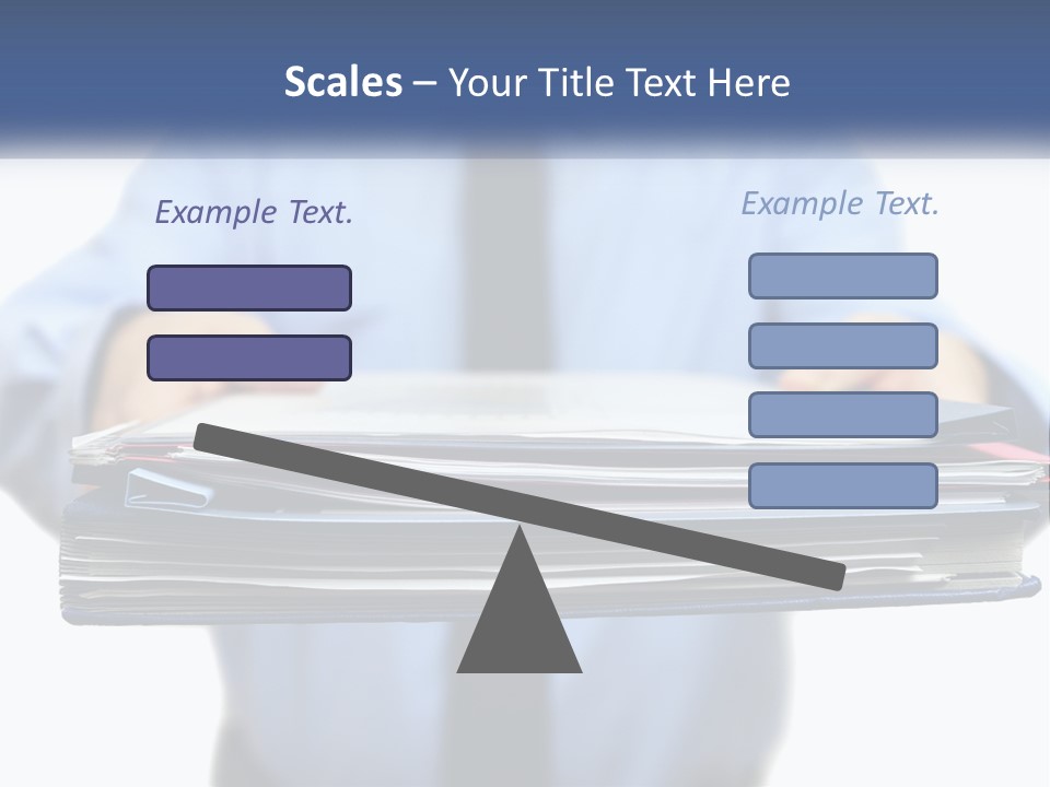 A Man Holding A Stack Of Files In His Hands PowerPoint Template