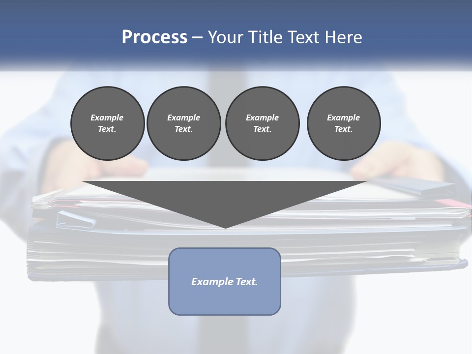 A Man Holding A Stack Of Files In His Hands PowerPoint Template