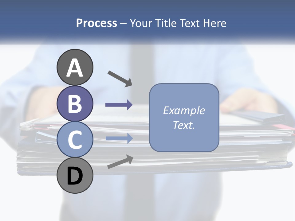 A Man Holding A Stack Of Files In His Hands PowerPoint Template