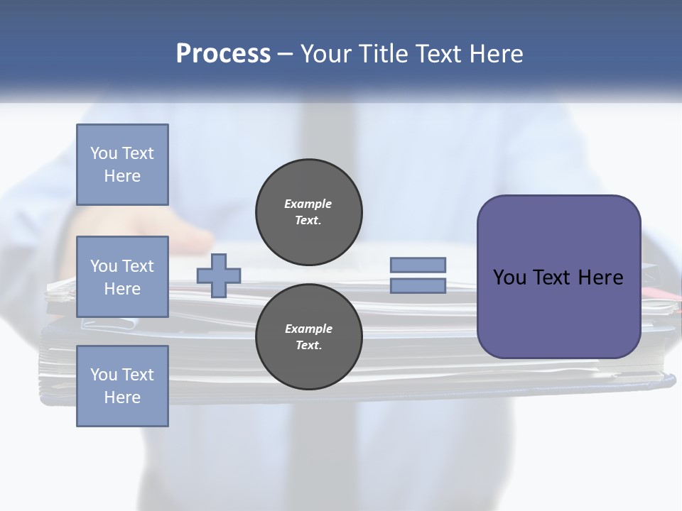 A Man Holding A Stack Of Files In His Hands PowerPoint Template