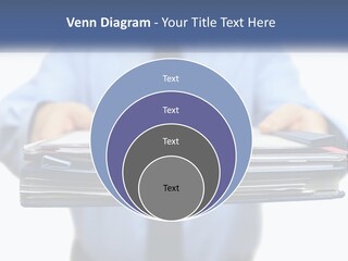 A Man Holding A Stack Of Files In His Hands PowerPoint Template