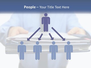 A Man Holding A Stack Of Files In His Hands PowerPoint Template