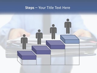 A Man Holding A Stack Of Files In His Hands PowerPoint Template