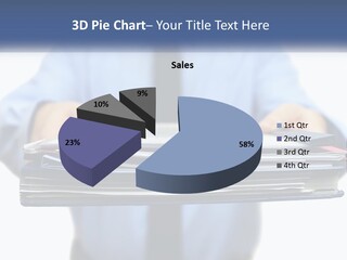 A Man Holding A Stack Of Files In His Hands PowerPoint Template