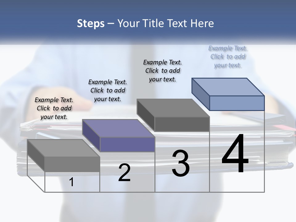 A Man Holding A Stack Of Files In His Hands PowerPoint Template