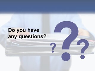 A Man Holding A Stack Of Files In His Hands PowerPoint Template