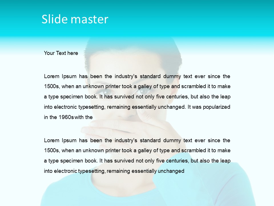 A Woman Covering Her Mouth With Her Hand PowerPoint Template