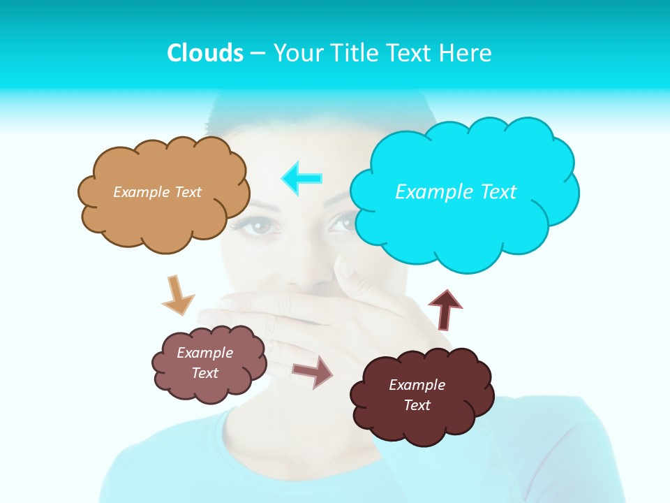 A Woman Covering Her Mouth With Her Hand PowerPoint Template