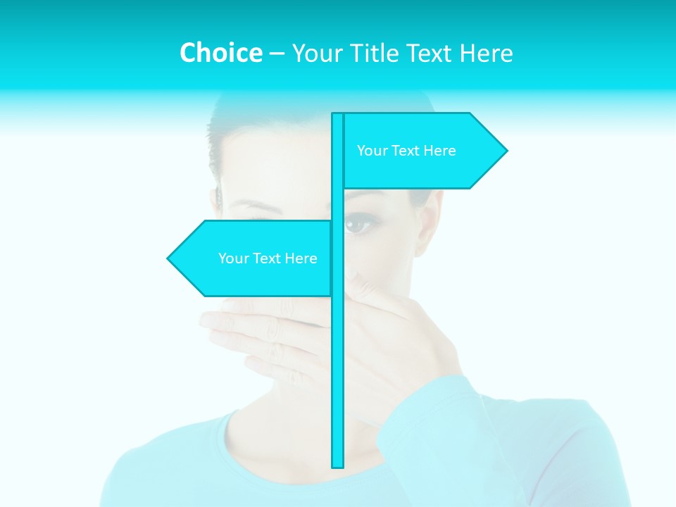 A Woman Covering Her Mouth With Her Hand PowerPoint Template