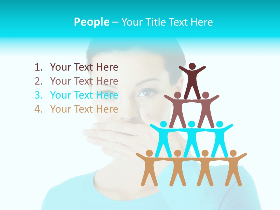 A Woman Covering Her Mouth With Her Hand PowerPoint Template