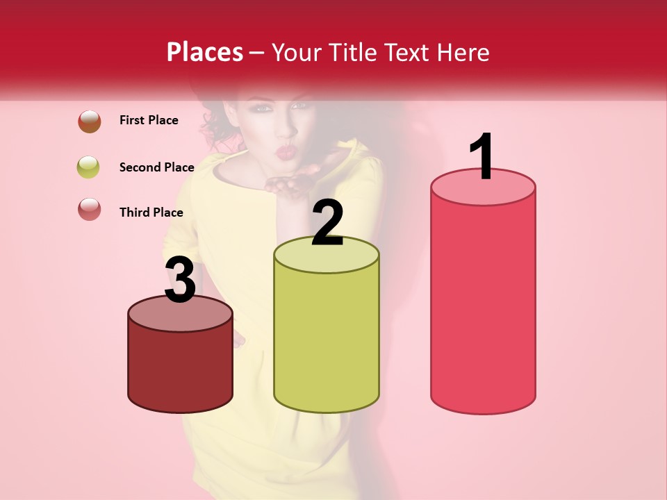 A Woman In A Yellow Dress Posing For A Picture PowerPoint Template