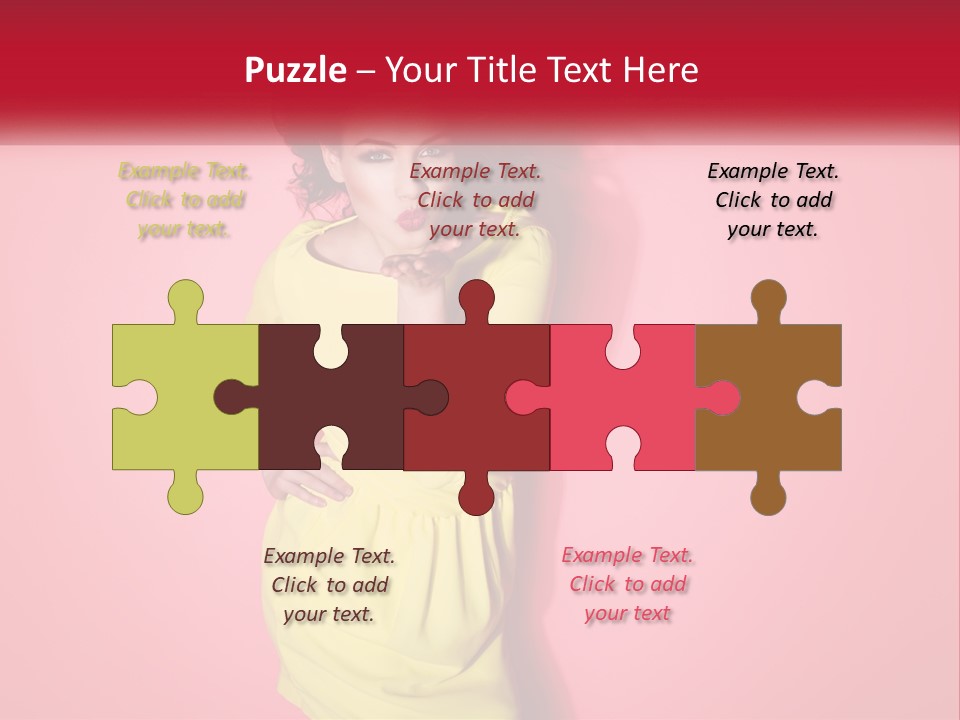 A Woman In A Yellow Dress Posing For A Picture PowerPoint Template