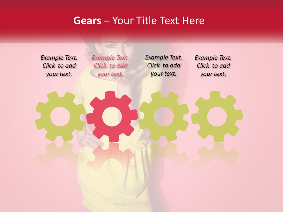 A Woman In A Yellow Dress Posing For A Picture PowerPoint Template