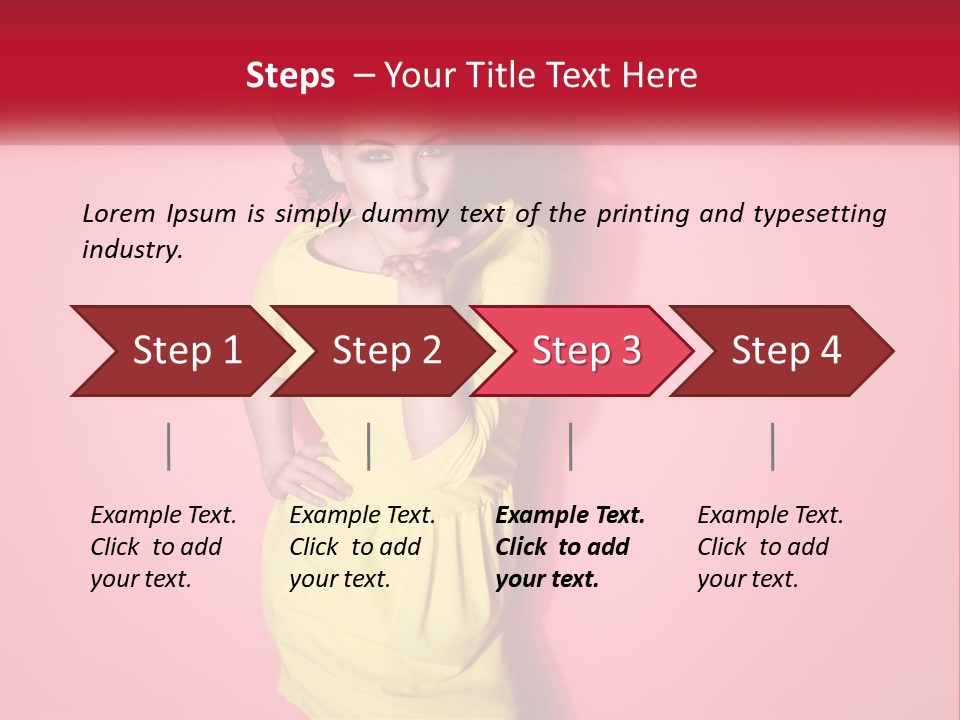 A Woman In A Yellow Dress Posing For A Picture PowerPoint Template