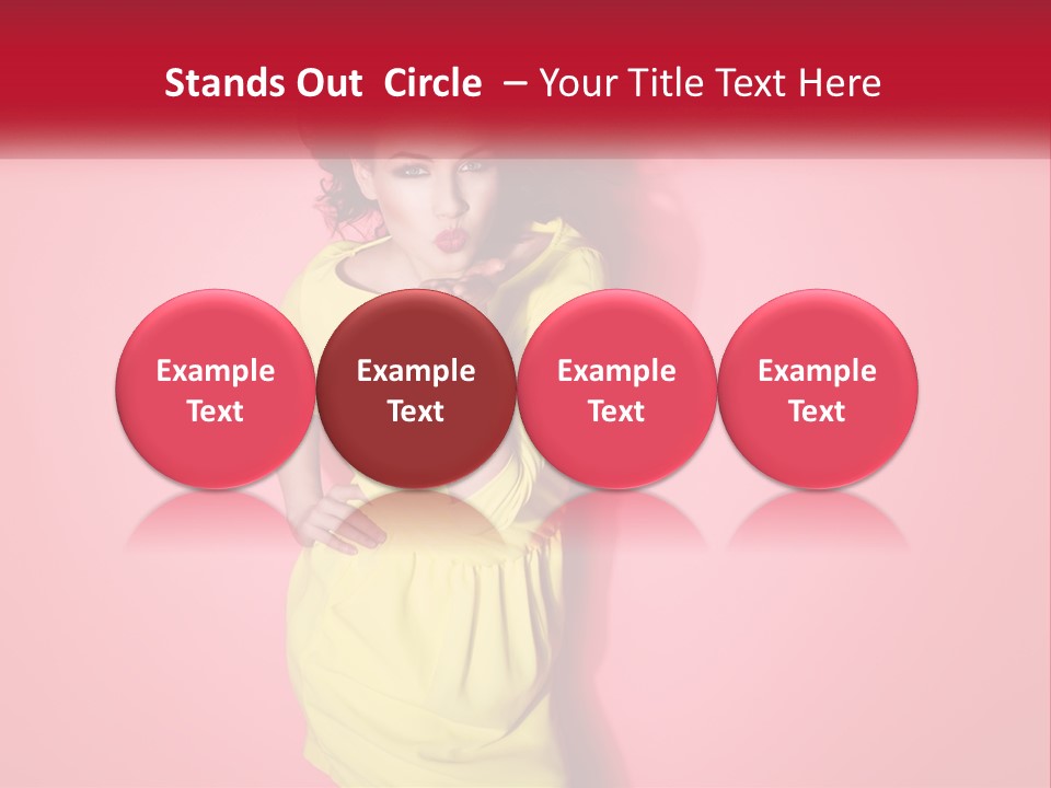 A Woman In A Yellow Dress Posing For A Picture PowerPoint Template