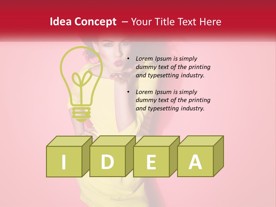 A Woman In A Yellow Dress Posing For A Picture PowerPoint Template