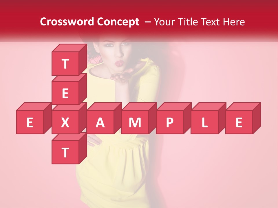 A Woman In A Yellow Dress Posing For A Picture PowerPoint Template