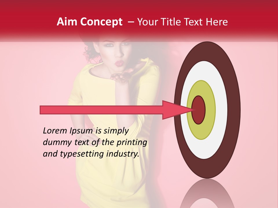 A Woman In A Yellow Dress Posing For A Picture PowerPoint Template