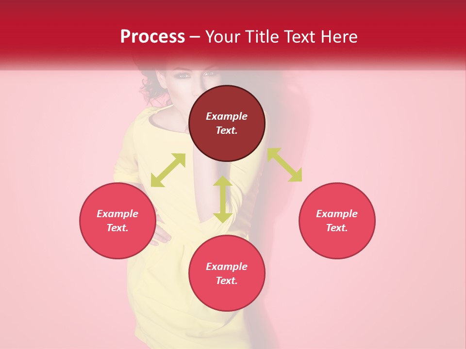 A Woman In A Yellow Dress Posing For A Picture PowerPoint Template