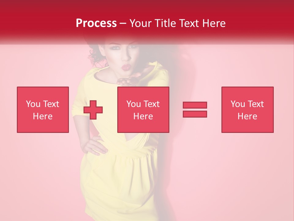 A Woman In A Yellow Dress Posing For A Picture PowerPoint Template