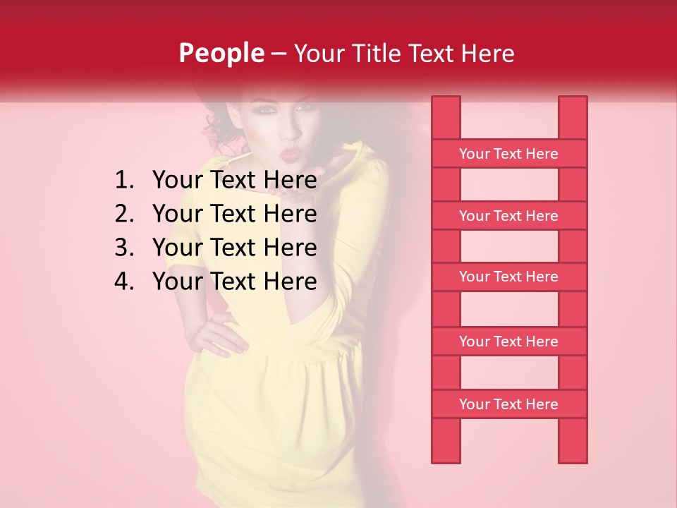A Woman In A Yellow Dress Posing For A Picture PowerPoint Template