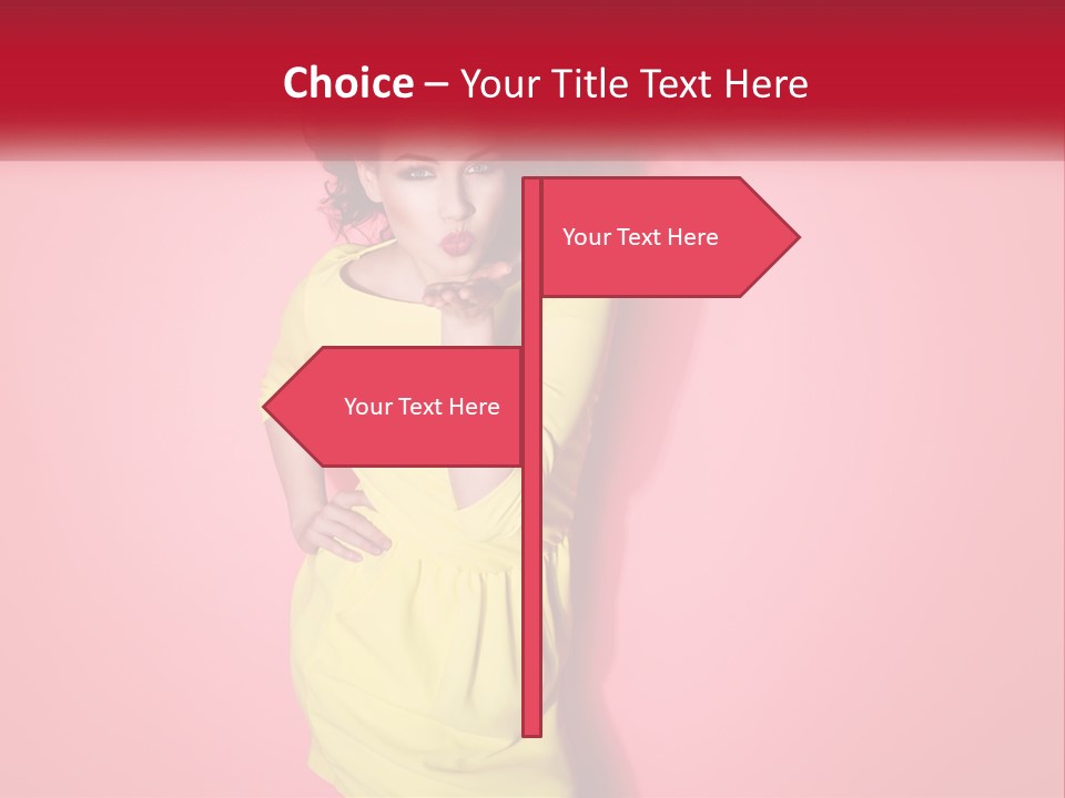 A Woman In A Yellow Dress Posing For A Picture PowerPoint Template