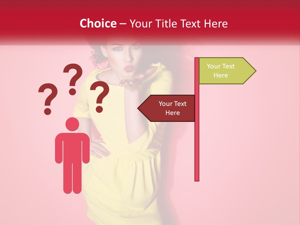 A Woman In A Yellow Dress Posing For A Picture PowerPoint Template