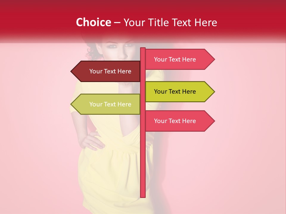 A Woman In A Yellow Dress Posing For A Picture PowerPoint Template