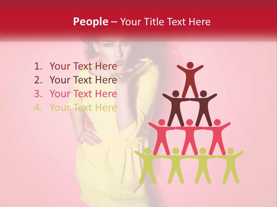 A Woman In A Yellow Dress Posing For A Picture PowerPoint Template