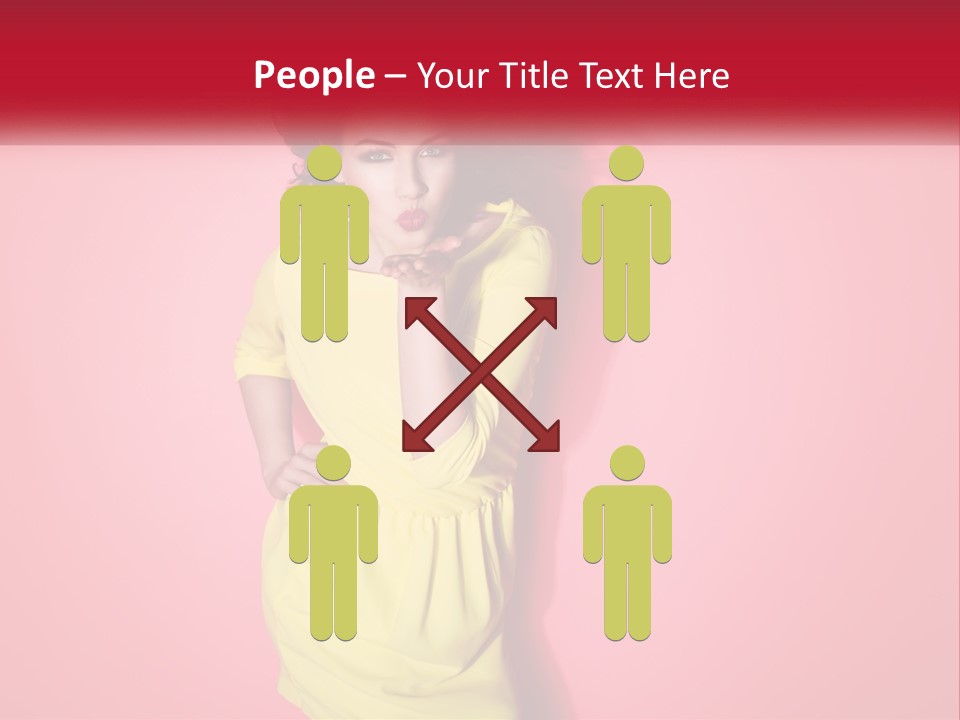 A Woman In A Yellow Dress Posing For A Picture PowerPoint Template