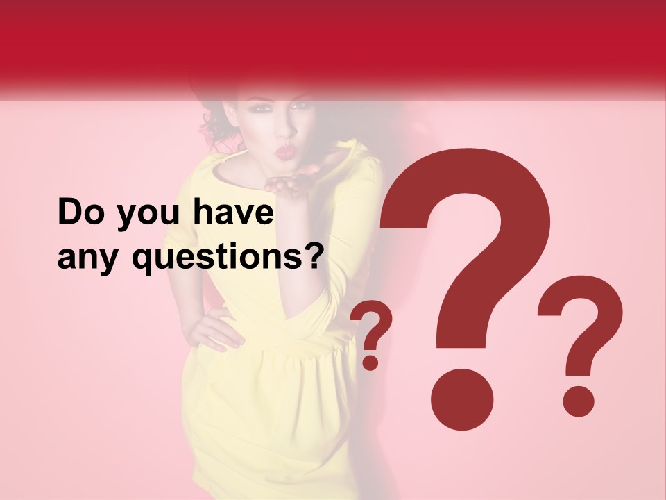 A Woman In A Yellow Dress Posing For A Picture PowerPoint Template