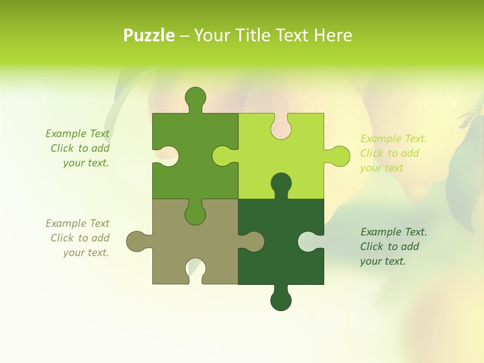 A Group Of Lemons Hanging From A Tree PowerPoint Template