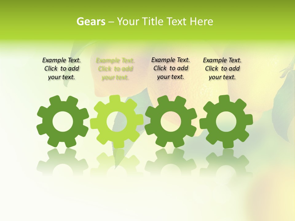 A Group Of Lemons Hanging From A Tree PowerPoint Template