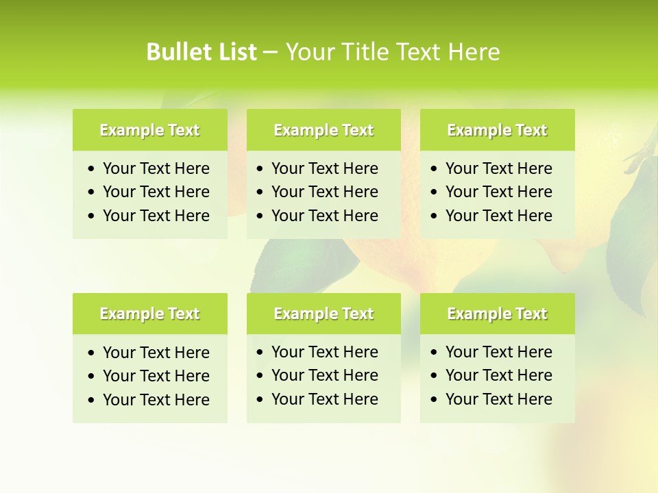 A Group Of Lemons Hanging From A Tree PowerPoint Template