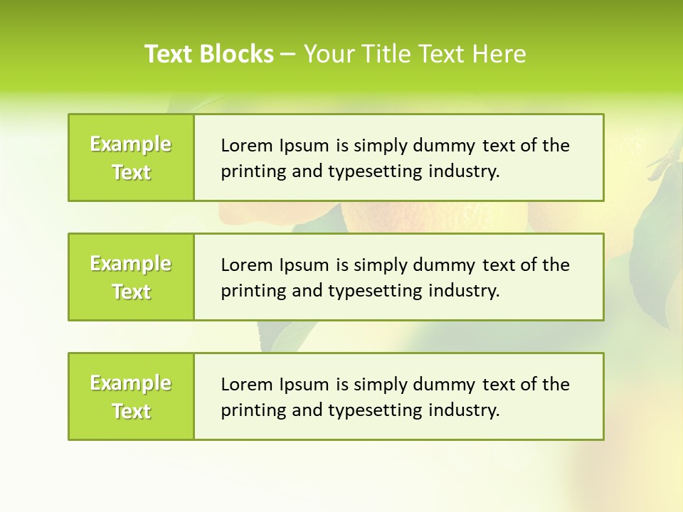 A Group Of Lemons Hanging From A Tree PowerPoint Template