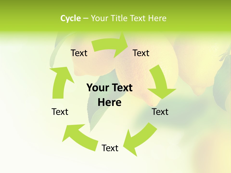 A Group Of Lemons Hanging From A Tree PowerPoint Template