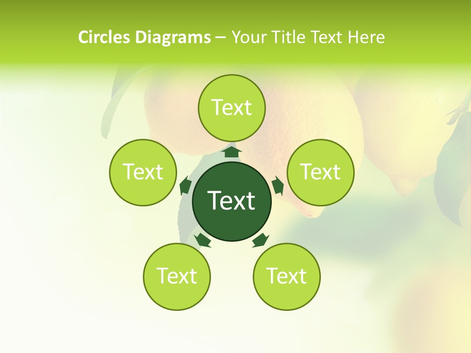 A Group Of Lemons Hanging From A Tree PowerPoint Template