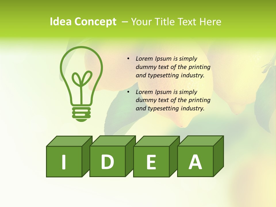 A Group Of Lemons Hanging From A Tree PowerPoint Template